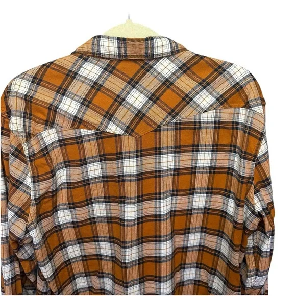 Lucky Brand Western Flannel Snap Button Long Sleeve Shirt Size Large - Picture 9 of 10